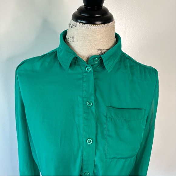 Free People Semi Sheer Long Sleeve Blouse Small - Picture 4 of 15